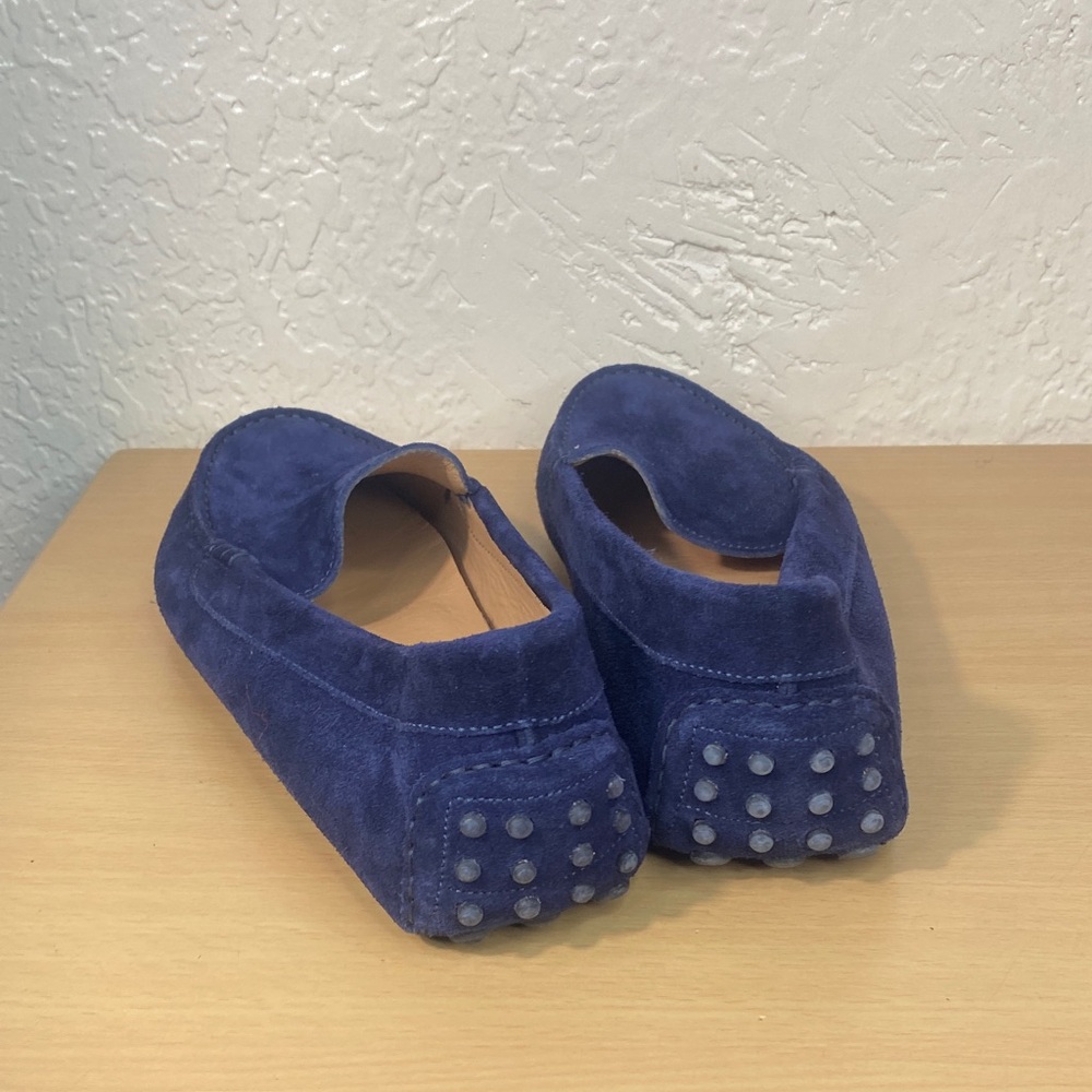 Navy Blue Suede Loafers